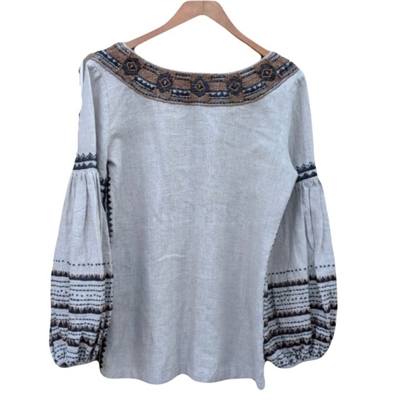 Beaded Irving & Fine 
Morocco Linen Blouse  
Size medium - NWOT - Picture 12 of 13